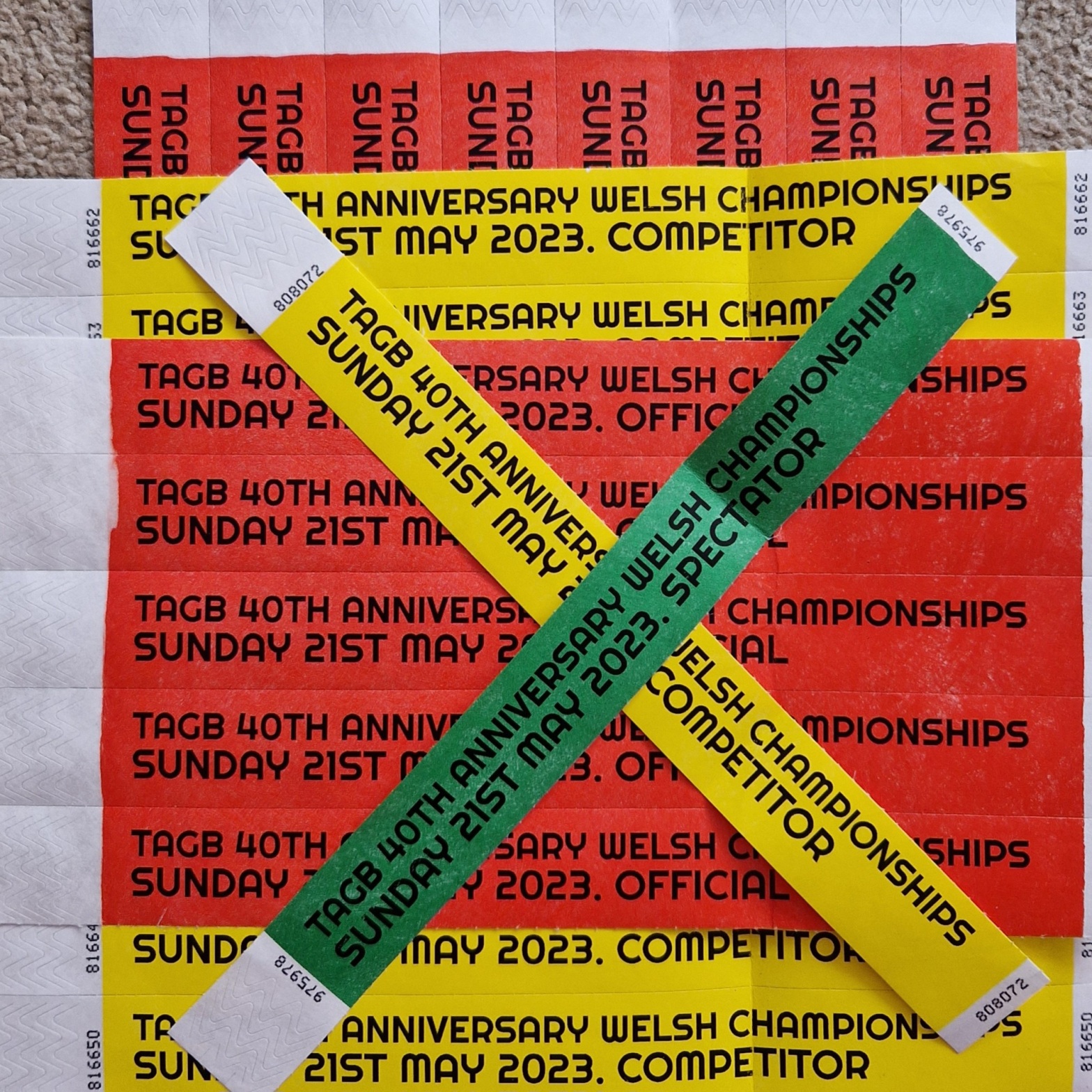 Welsh Championships Wristbands